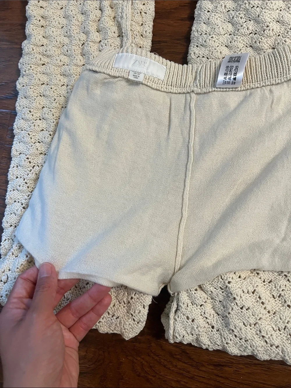 Zara Girls Cream Knit Flare Leggings